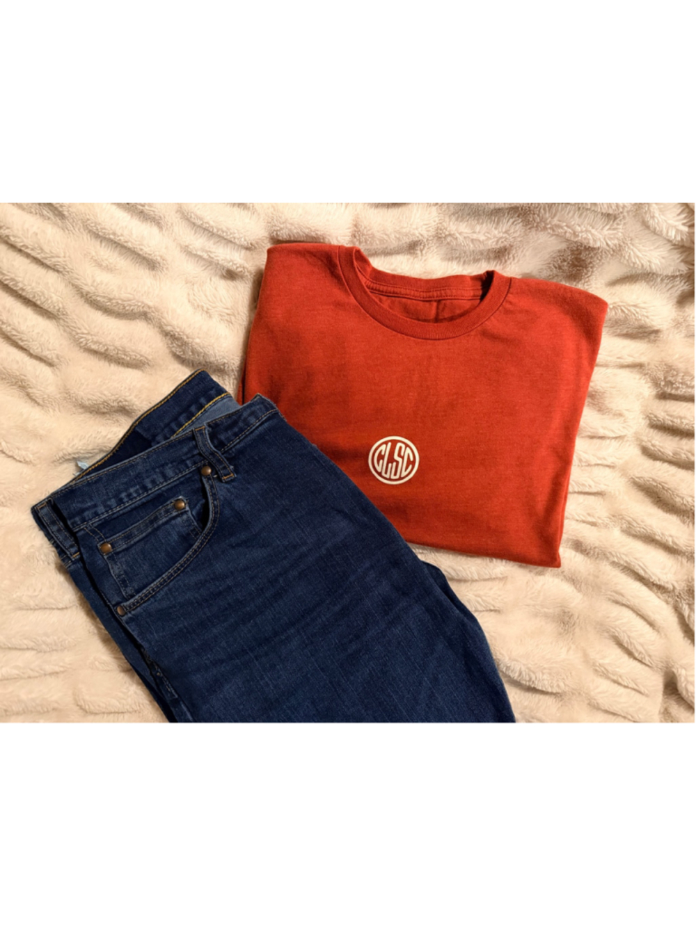 Men's CLSC Short Sleeve Graphic Tee, Size M, Rust and White